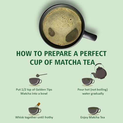 Golden Tips Japanese Mint Matcha Green Tea Powder – 100g (100 Servings) Tin Can, No Additives, Antioxidant-Rich Superfood, No Artificial Sweeteners - Image 3