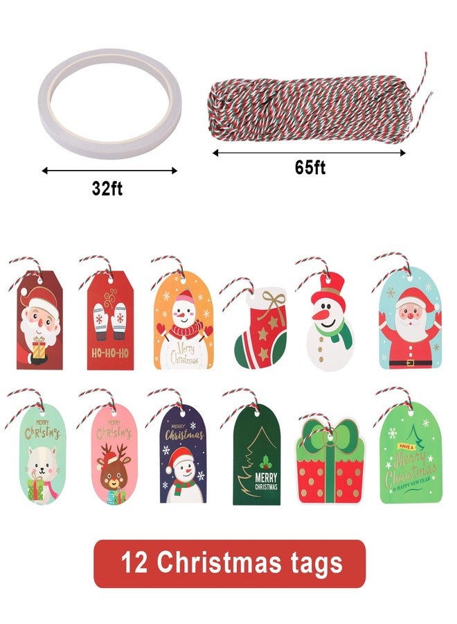 Jevrench Christmas Wrapping Paper, 12 Sheets of Gift Wrapping Paper with Santa Claus, Christmas Trees and More, Holiday Kraft Paper 20x28in with Gift Tags for Diy Gifts - Image 4