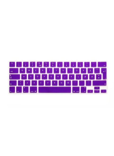 Macbook Keyboard Skin for MacBook Pro 15" 13" Keyboard Cover 2020 2019 2018 Compatible with A2159 A1990 A1989 A1707 A1706 UK English Layout (Purple)