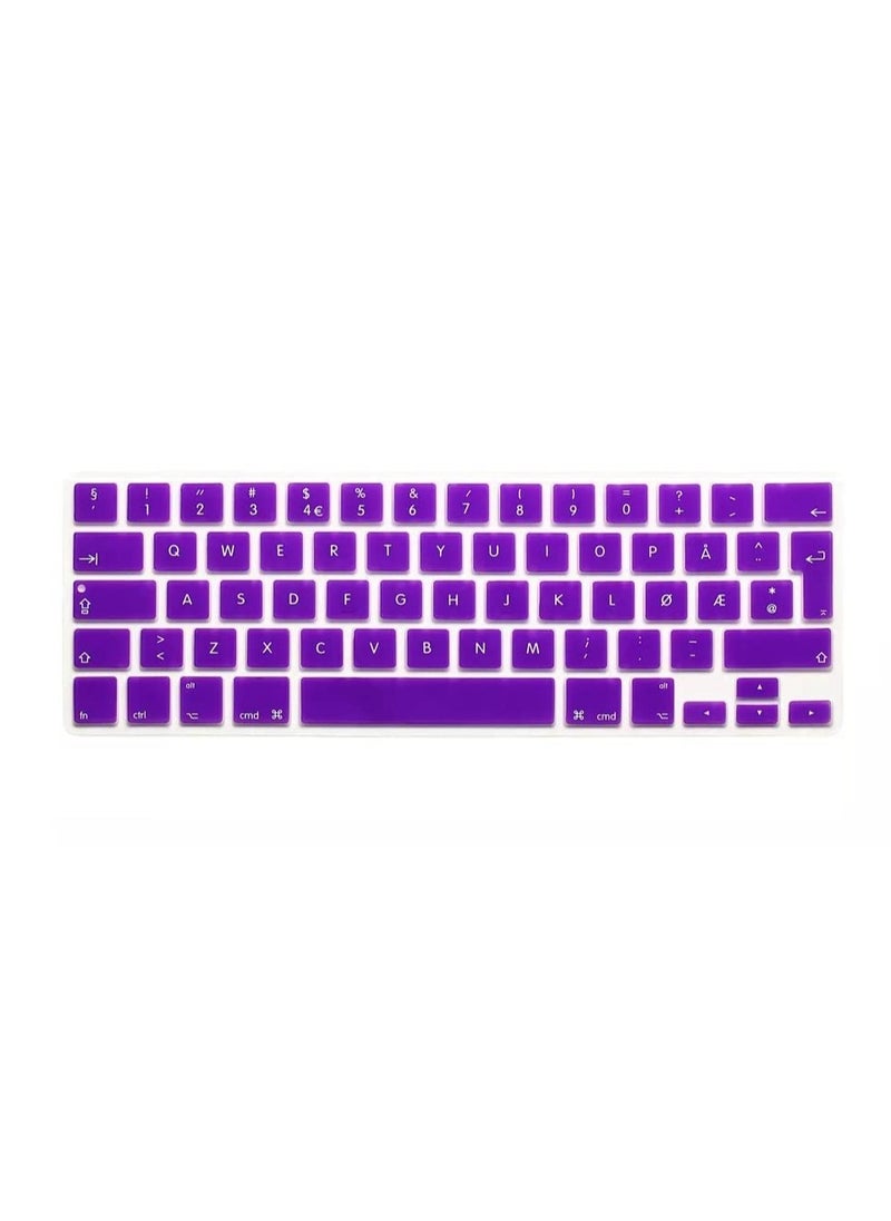 O Ozone - Macbook Keyboard Skin for MacBook Pro 15" 13" Keyboard Cover 2020 2019 2018 Compatible with A2159 A1990 A1989 A1707 A1706 UK English Layout (Purple) - Image 1