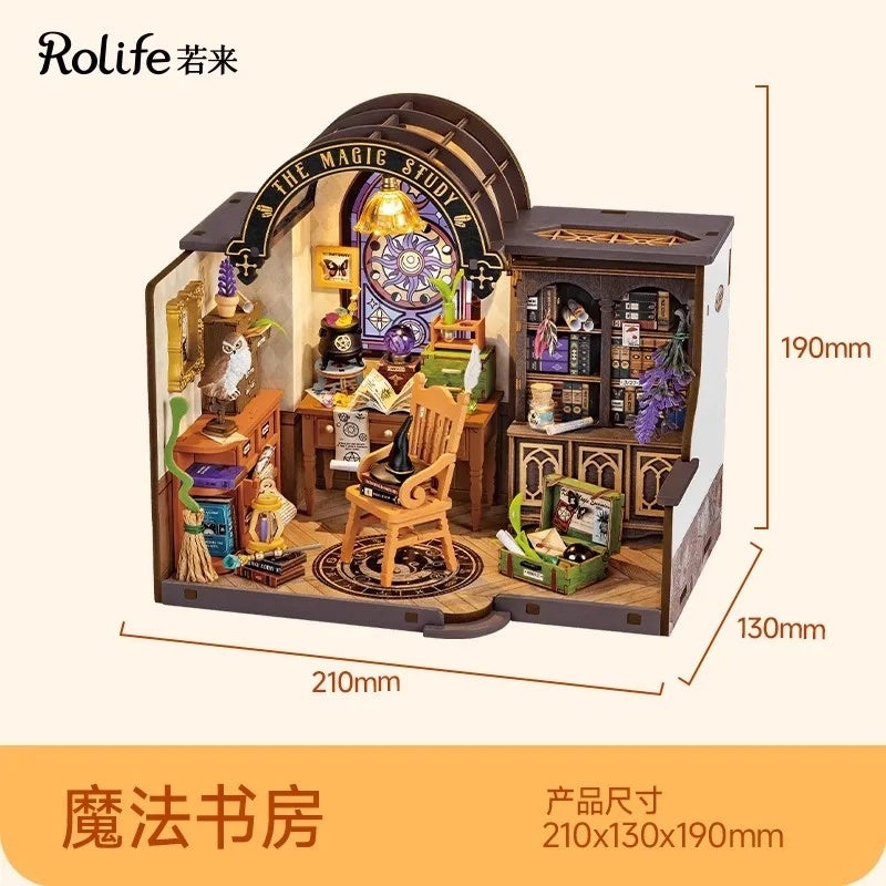 رولايف مجموعة مكعبات بناء Rolife DIY Handmade House Magic Study Art House Miniature Small House Assembly Model Building Blocks Children's Gift 0946667 - Image 4
