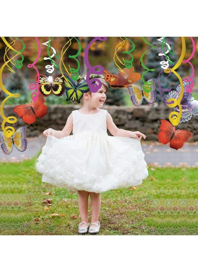 Wishlife - 30Ct Spring Butterfly Hanging Swirl Decorationsthemed Birthday Partyparty Suppliesceiling Hanging Swirl Decorations For Girlsboyskids Homeclassroombaby Showers - Image 1
