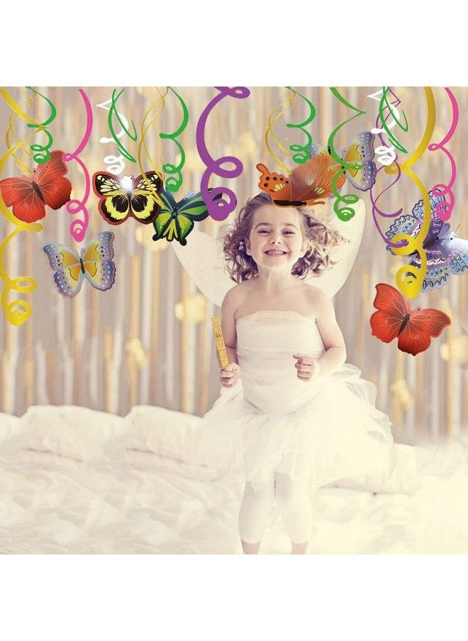 Wishlife 30Ct Spring Butterfly Hanging Swirl Decorationsthemed Birthday Partyparty Suppliesceiling Hanging Swirl Decorations For Girlsboyskids Homeclassroombaby Showers  - Image 5