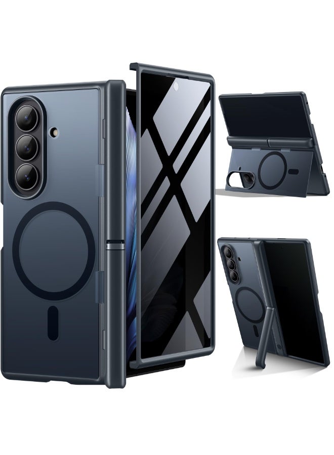 موبوسي جراب لهاتف سامسونج جالاكسي زد فولد 7 [مزود بحاملين مخفيين وشاشة حماية للخصوصية وحماية كاملة للمفصل] [متوافق مع ماجسيف]، غلاف هاتف نحيف مقاوم للصدمات، أسود - Image 1