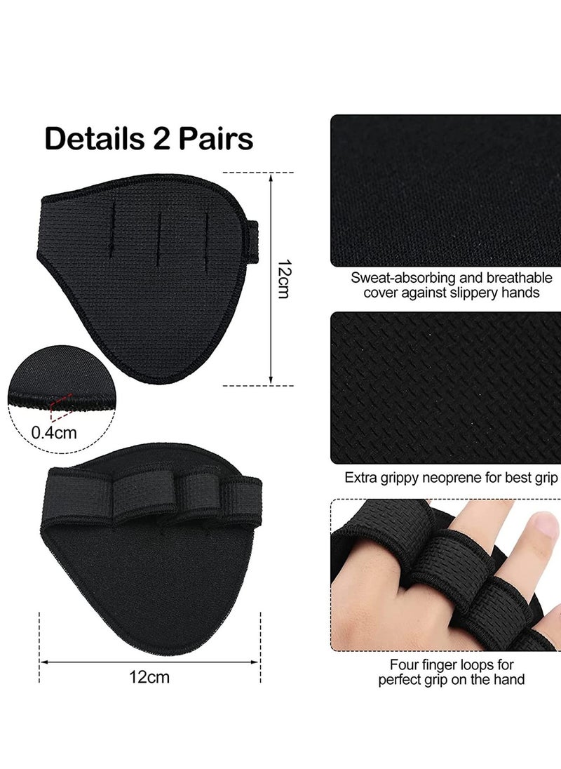 SYOSI - Neoprene Grip Pads Lifting Grips, The Alternative to Gym Workout Gloves, with 4 Fingers for Women Man, Weightlifting, Calisthenics, Powerlifting 2 Pairs - Image 1