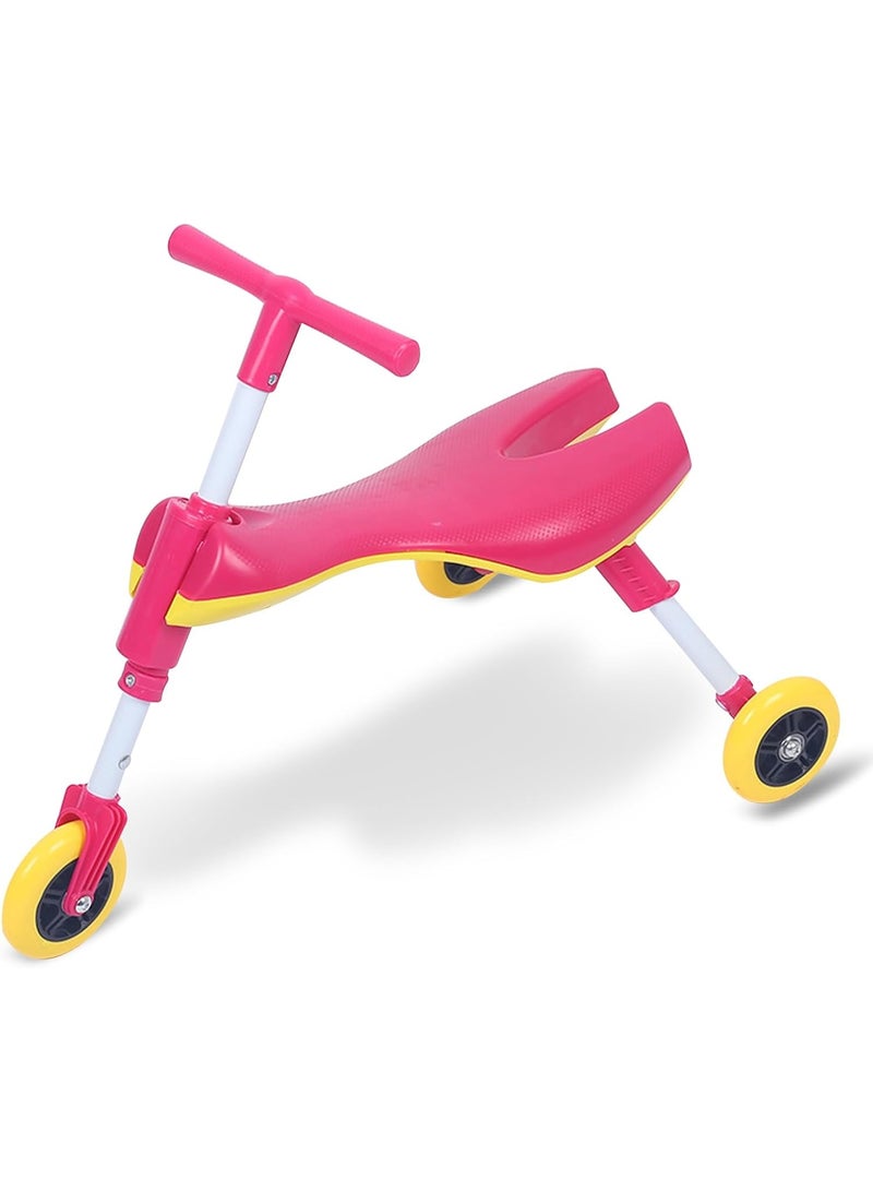 VLRA Kids 3-Wheel Balance Scooter – Pink & Yellow | Lightweight & Safe Ride - Image 1