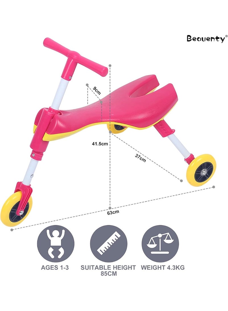 VLRA Kids 3-Wheel Balance Scooter – Pink & Yellow | Lightweight & Safe Ride - Image 2