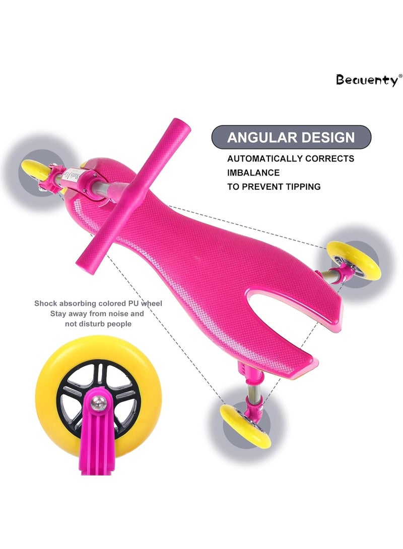 VLRA Kids 3-Wheel Balance Scooter – Pink & Yellow | Lightweight & Safe Ride - Image 4