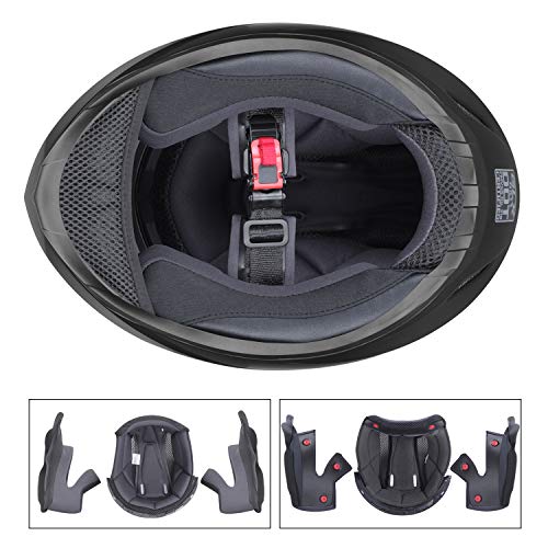 GLX GX11 Compact Motorcycle Helmet - Matte Black, Small - Full Face w/ Tinted Visor, DOT Approved - Image 3