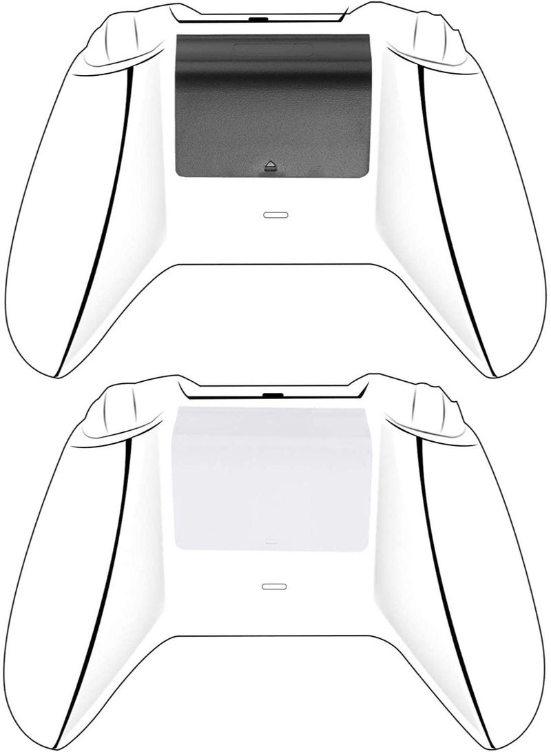 Y&D Replacement Battery Cover Shell Doors Back Repair Part Compatible with Xbox One Wireless Controller, Black, White(10 Pieces ) - Image 3