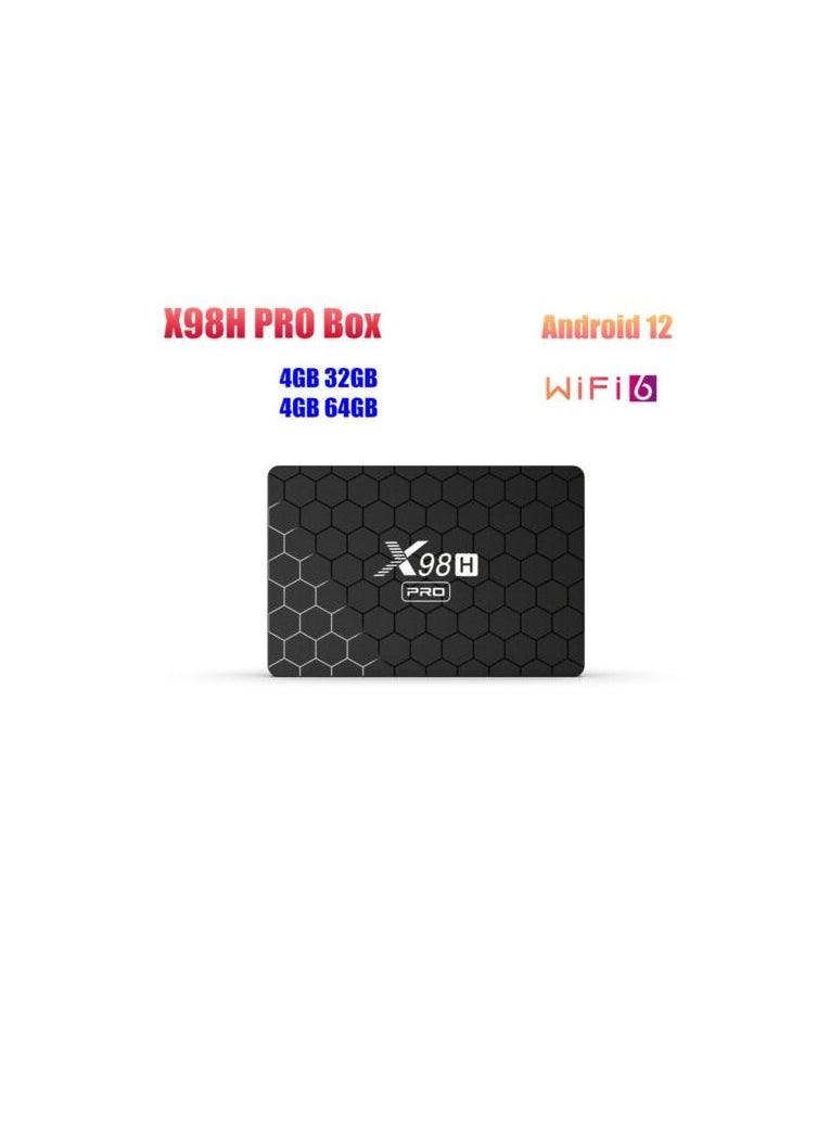 Generic - 1000M X98H Pro Smart TV Box Android 12 Allwinner H618 Quad Core 4K 6K Media Playe Dual Wifi BT5 AV1 64GB Set Top Box 2022 Newest - Image 1