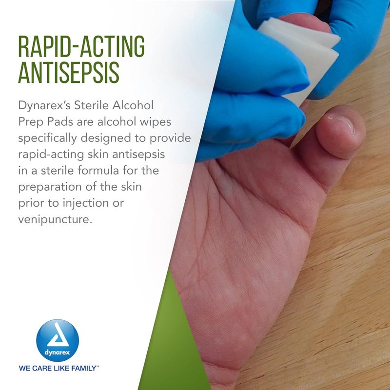 Dynarex Alcohol Prep Pad Sterile 100 per Box 1116 - Image 4