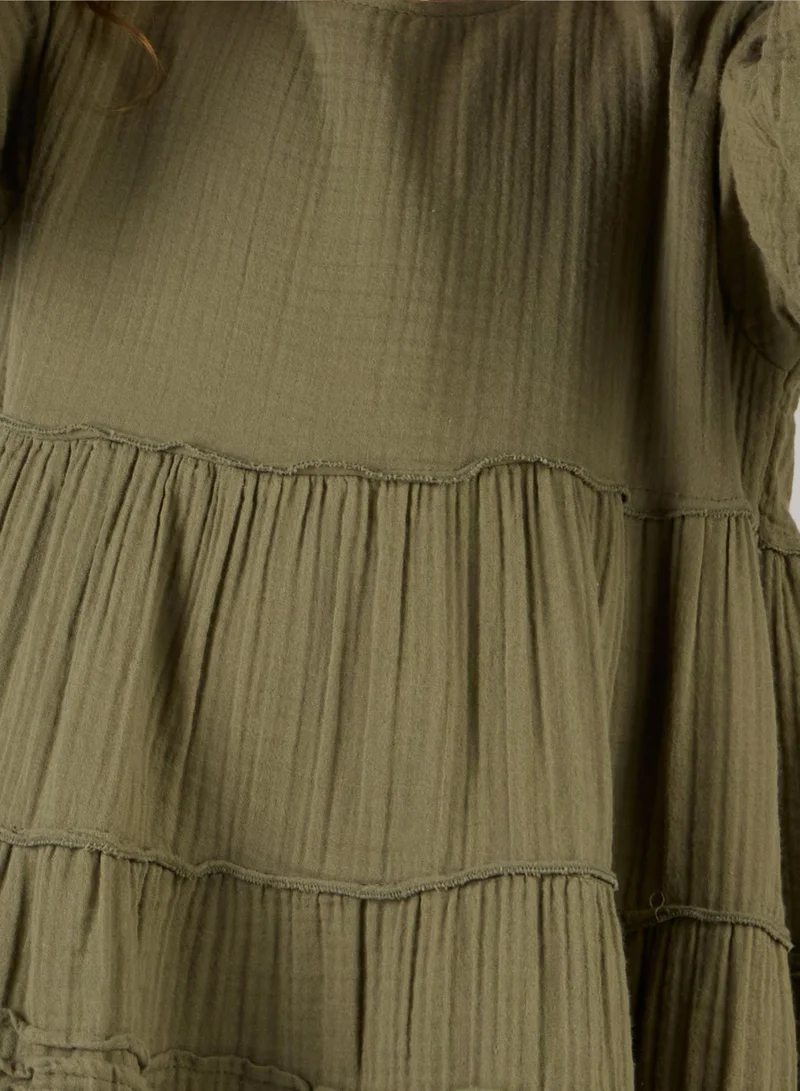 Just Nature Relaxed Fit Tired Midi Dress
