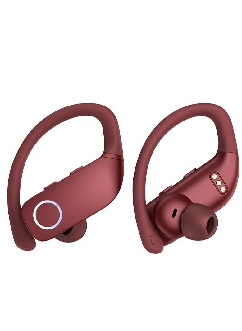 AROAQ Z9 Sports Wireless Bluetooth Earphones Ear Hook Waterproof Running Fitness Earbuds Red - Image 1