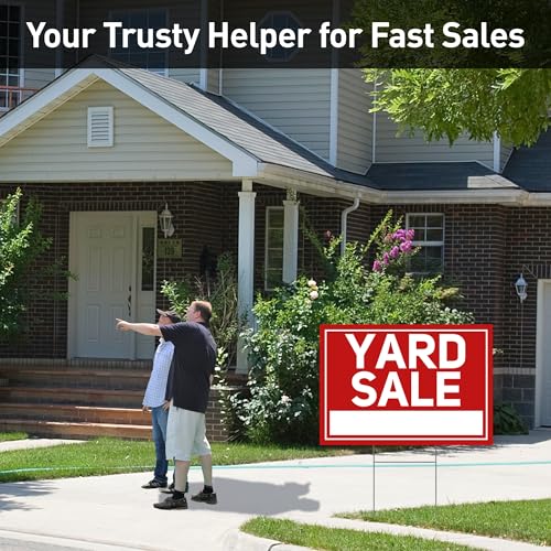 ComboJoy 6 Pcs Yard Sale Signs with Stakes, 2-Pack Large Yard Sale Signs 17" x 12" and 4-Pack Arrow Sale Signs 17" x 6", Double-Sided Waterproof Yard Signs for Yard Sale Kit and Supplies - Image 3