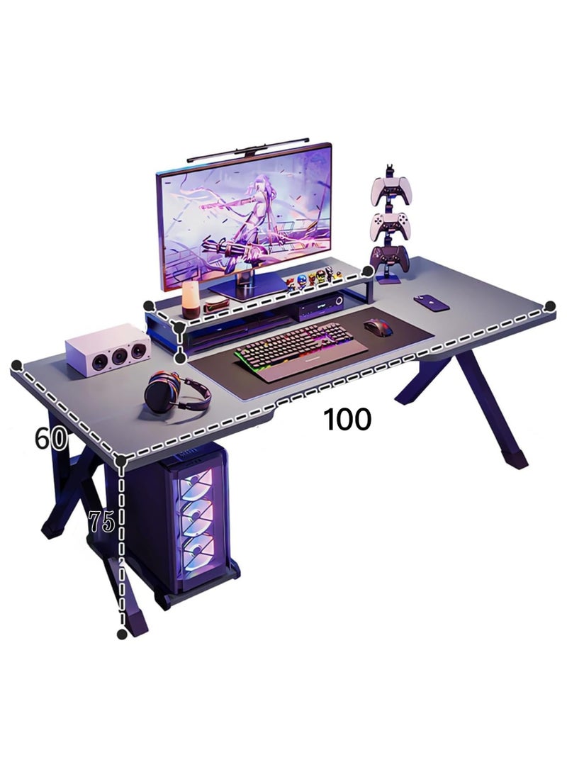 Desktop Computer Desk, Simple Game Table for Home Bedroom Table, Student Writing Study Table（Black, 100x60x75cm）