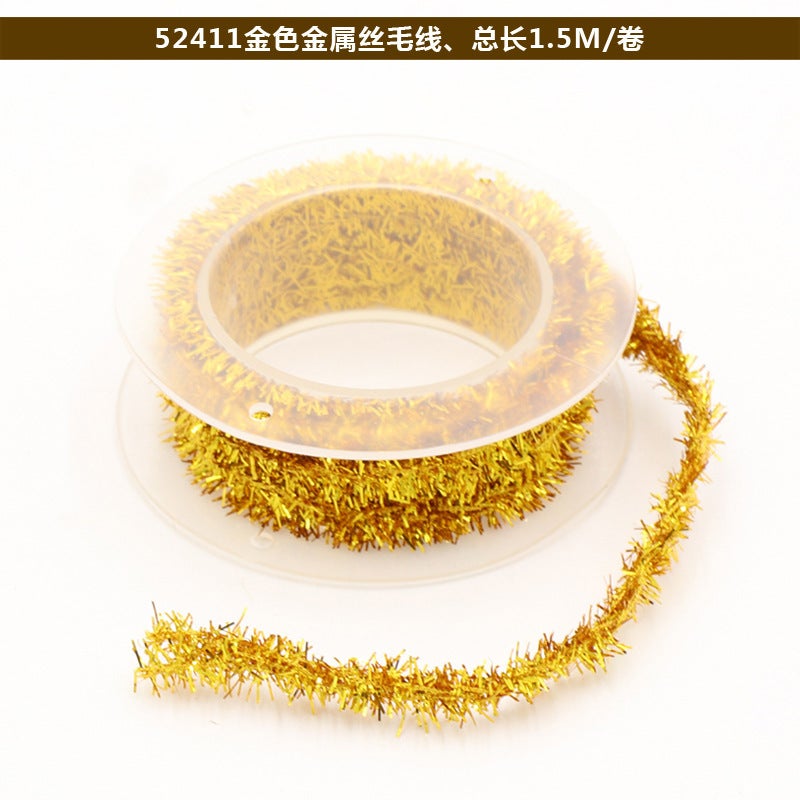 Festive Background Decoration Tinsel Strips 1.5M/Roll Diy With Iron Wire Tinsel Yarn Supply - Image 1