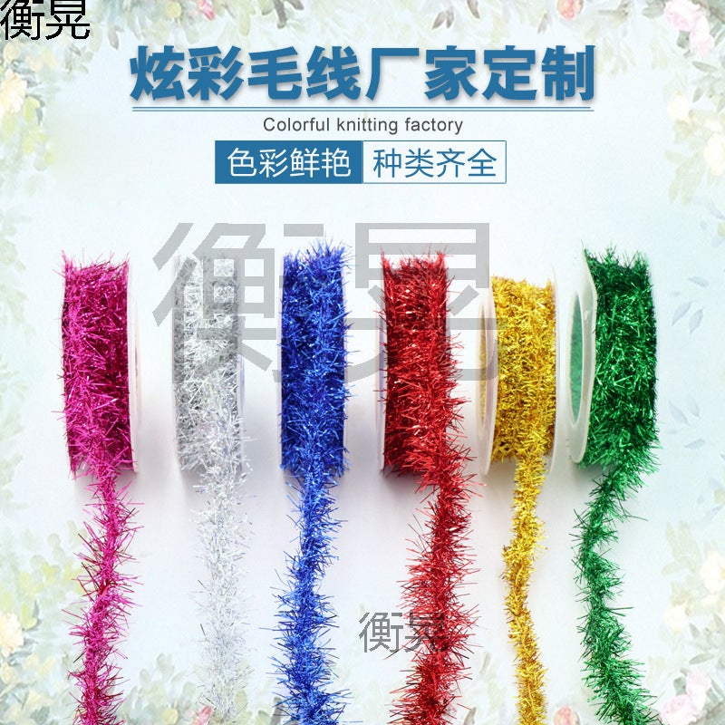 Festive Background Decoration Tinsel Strips 1.5M/Roll Diy With Iron Wire Tinsel Yarn Supply - Image 2