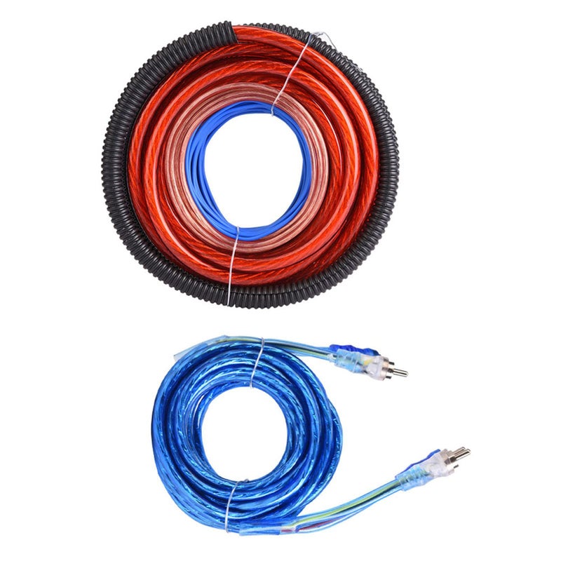 Subwoofer Amplifier Wiring Kit 2800W Max Signal Transfer With Fuse For Car Audio System Red - Image 2