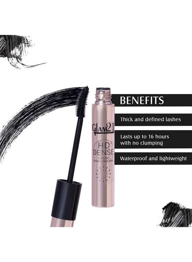 Glam 21 Hd Dense Mascara With Petite Brush Thermal Sensitive Technology Smudge Proof Water Proof Voluminous Eyelashes 16 Hours Longwear (Black) - Image 4