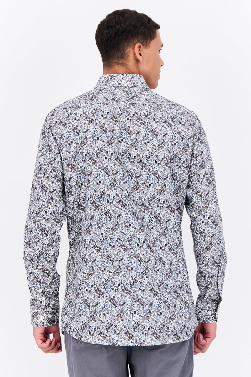 Selected Homme Men Slim Fit Allover Print Long Sleeves Casual Shirt, Multicolor - Image 3