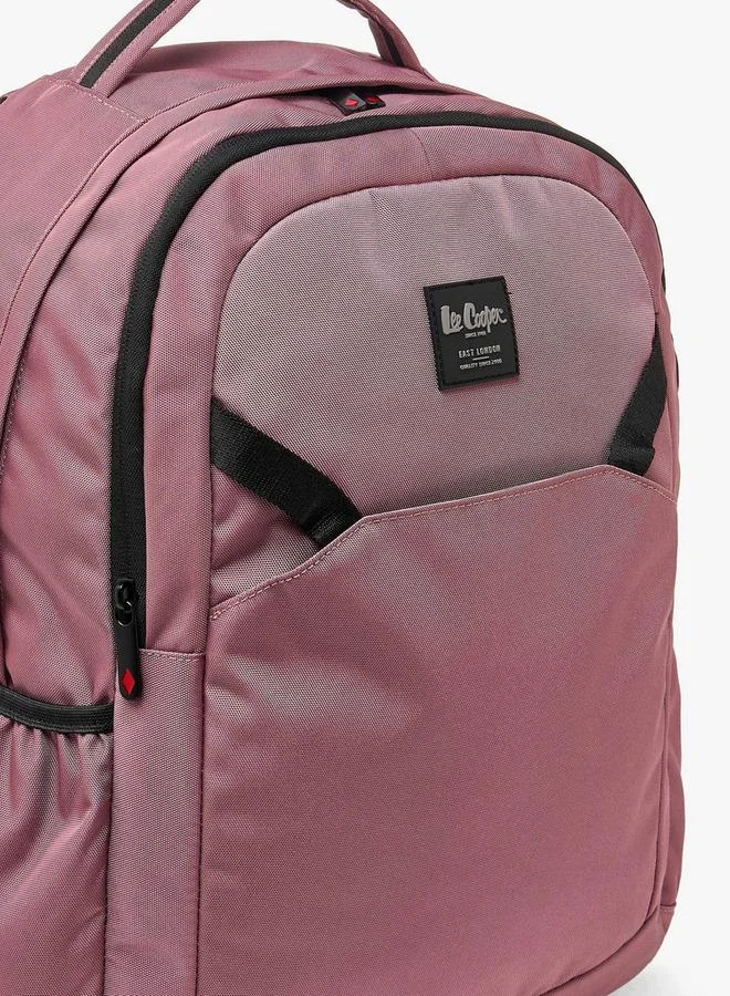 Lee Cooper PINK Solid School Backpack For Kids 13 Years With Padded Shoulder Straps  | Best Price UAE