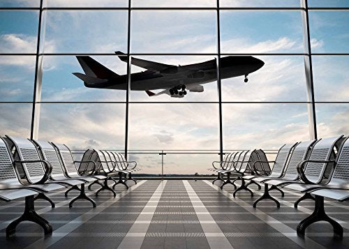 INRUI RUINI Airport Terminal Photography Backdrop Airplane Departure Airport Lounge Party Decorations Banner 7x5FT - Image 4