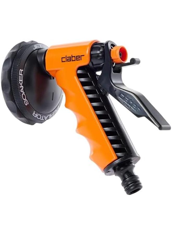 Claber 9391 Ergo Garden Spray Gun 4 Different Jets Rotating The Front Lock Nut - Image 2