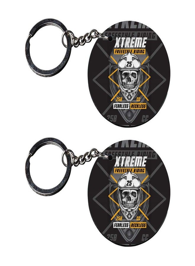 Tinywalk Set of 2 | Circle Shape Printed Wooden Keychains Xtreme Free Style Riding | Circle Shape keyrings | Circle Shape Keychains| Printed keyrings - Image 2