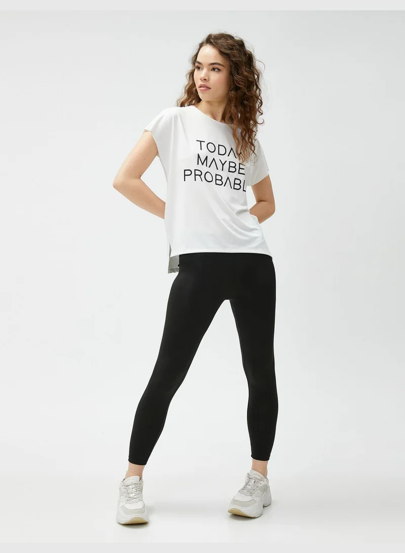 KOTON Oversized Sport T-Shirt Slogan Printed