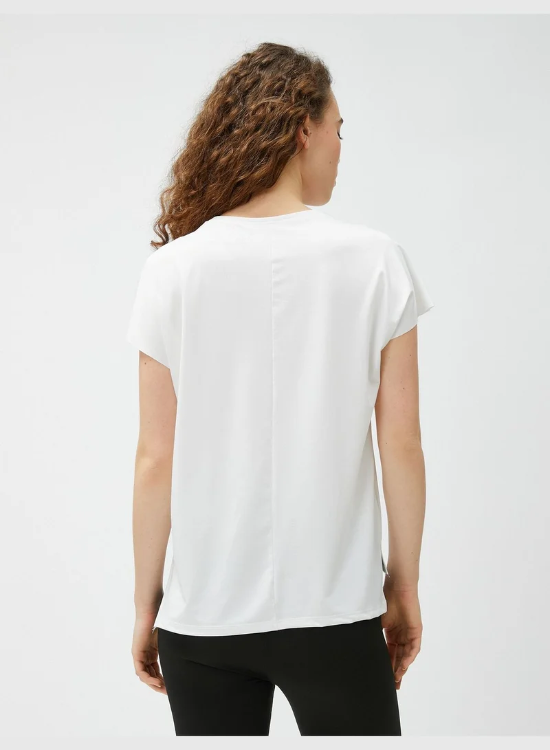 KOTON Oversized Sport T-Shirt Slogan Printed