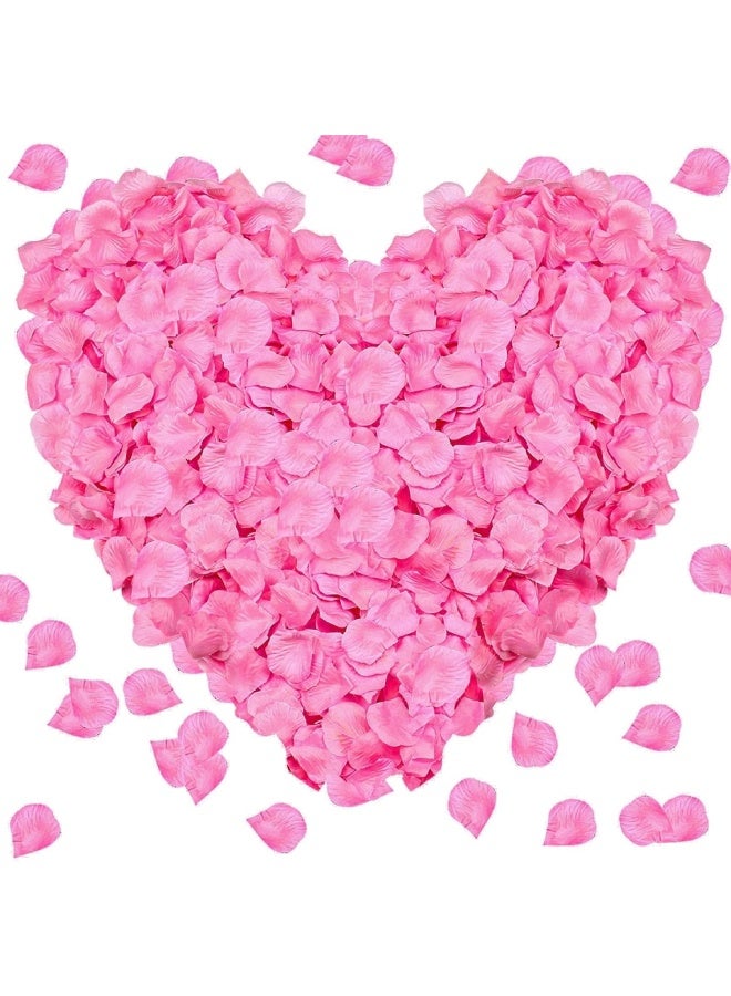 Farahom 2000 PCS Artificial Rose Petals, 5x5 cm Fake Flower Petals, Romantic Decorations Special Night Set for Valentine's Day, Wedding Anniversary, Proposal, Event, Party, Table Decor, Dark Pink - Image 1