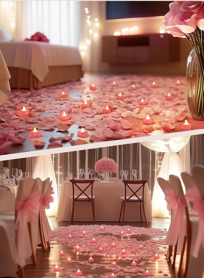 Farahom 2000 PCS Artificial Rose Petals, 5x5 cm Fake Flower Petals, Romantic Decorations Special Night Set for Valentine's Day, Wedding Anniversary, Proposal, Event, Party, Table Decor, Dark Pink - Image 4