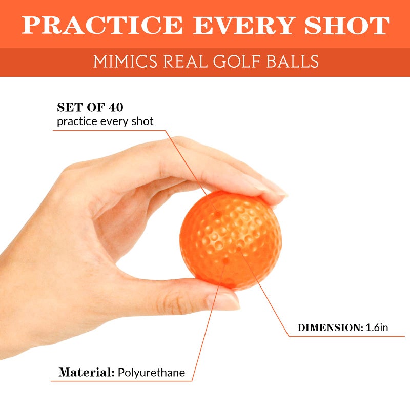 Bac-kitchen 40 Pack Foam Golf Practice Balls - Realistic Feel and Limited Flight Training Balls for Indoor or Outdoor - Image 3