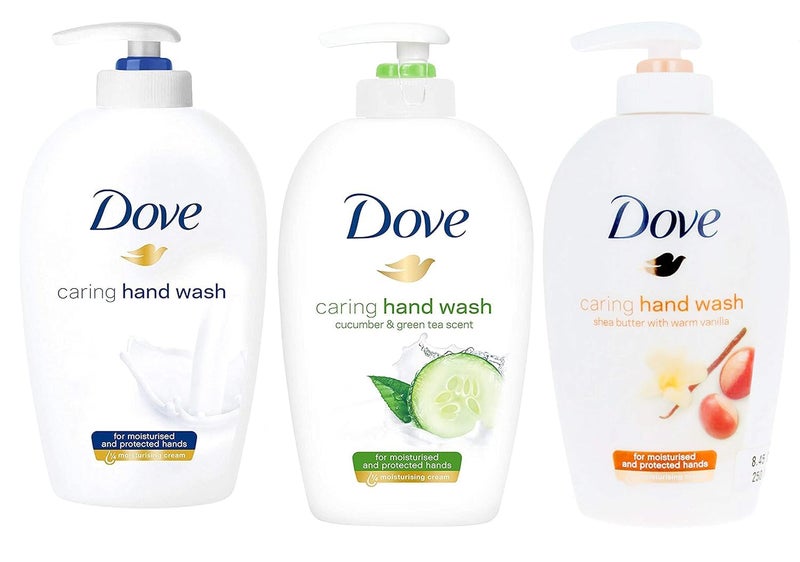 Dove Variety Pack Hand Wash Shea Butter with Warm Vanilla Deeply Nourishing and Cucumber  Green Tea  845 Ounce