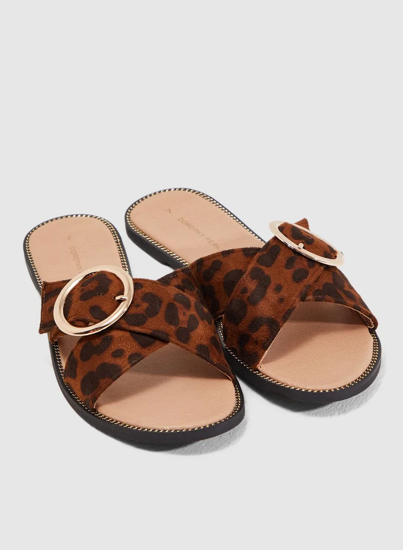 DOROTHY PERKINS Leopard Buckle Fifi Sandal - Yellow