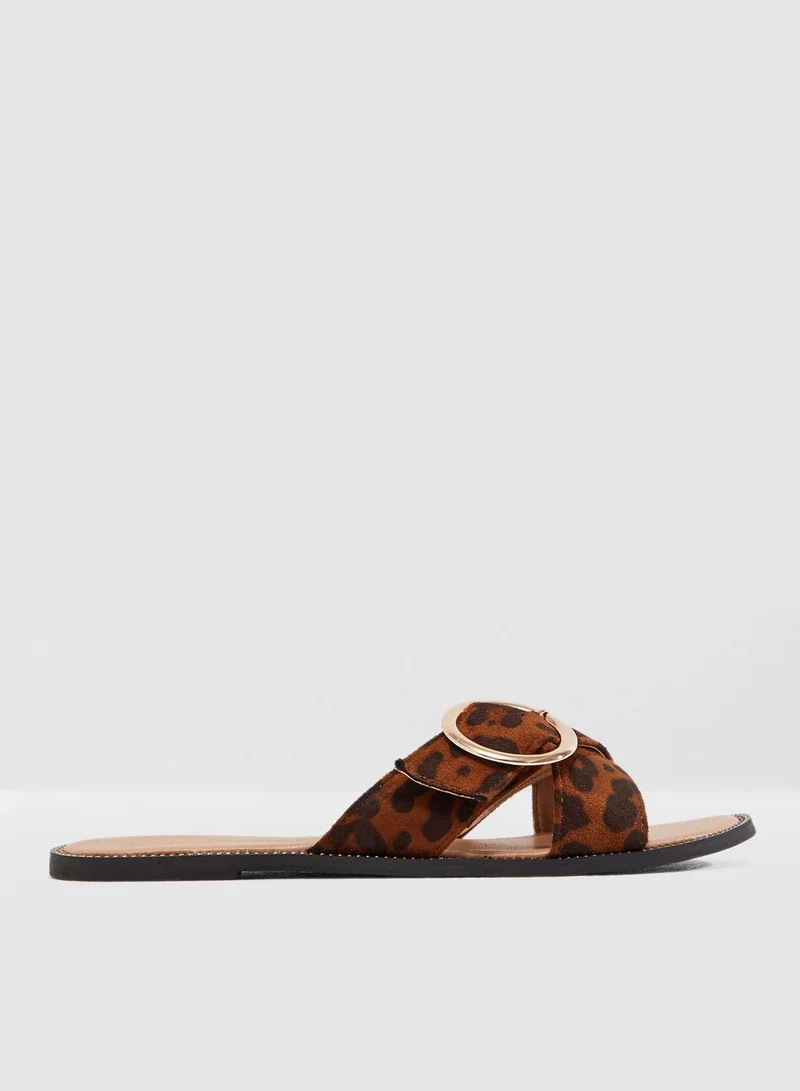 DOROTHY PERKINS Leopard Buckle Fifi Sandal - Yellow