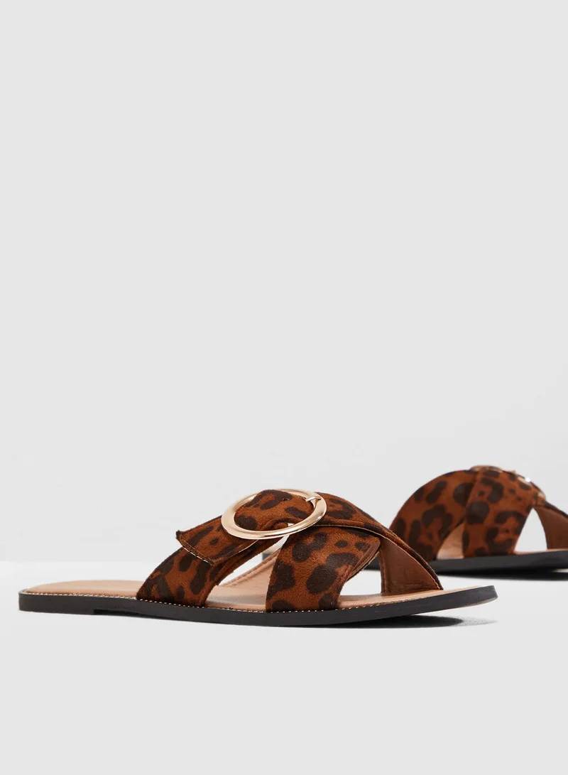 DOROTHY PERKINS Leopard Buckle Fifi Sandal - Yellow