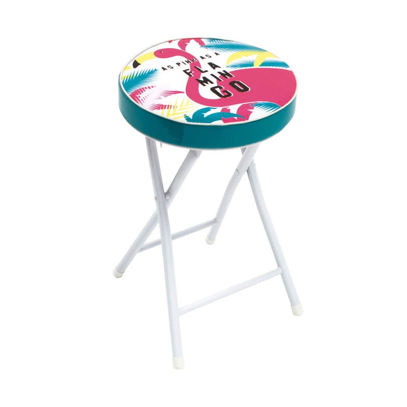 Arditex Zaska Flamingo Foldable Round Stool Size 30x30x50 cm