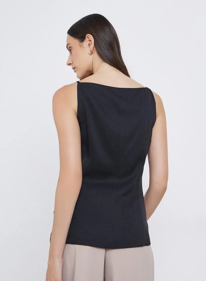 Styli Styli Strappy Square Neck Buttoned Top