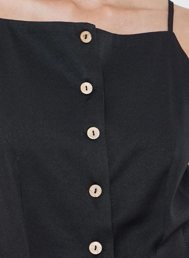 Styli Styli Strappy Square Neck Buttoned Top