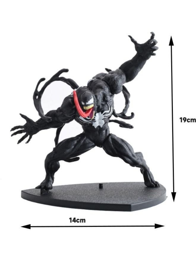 Generic - Legends Series Venom Figure, Black Venom Action Figure with Base, Super Collectible Model Statue Figure Toy 14x19cm - Image 1