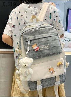 DUNISO 5PCS Kids School Backpack Set Canvas Laptop School Bag Sets for Kids with Tote Bag,Shoulder Bag,Pencil Box,Small Bag ,Large-capacity Bookbag for Girls Boys Back to School Supplies  - Image 2