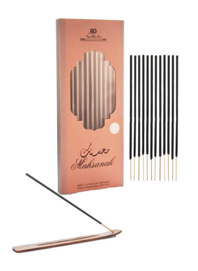 بانافع بخور محسنك - باودري - عبوة مكونه من 12 عود بخور مع ستاند خشبي هديه - Image 1