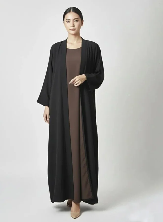 lamha abaya Double-face abaya in black and brown