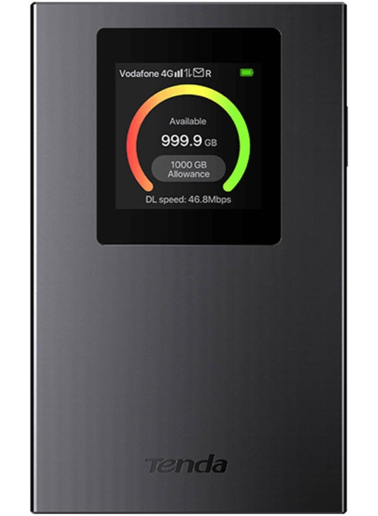 Tenda MF6 Portable 4G LTE Mobile Wi Fi Router, Wi Fi 6 Speed (up to 286 Mbps), 1.44″ Color Screen, 2100 mAh Battery, SIM Slot, Compact and Travel-Ready, Black | MF6 Black - Image 1