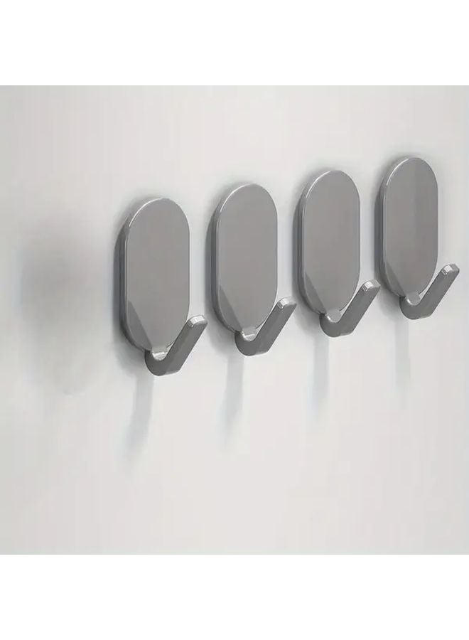 خطافات رمادية قوية لاصقة بدون حفر ولا تترك بقايا لمناشف الحمام 5 قطع - Image 1