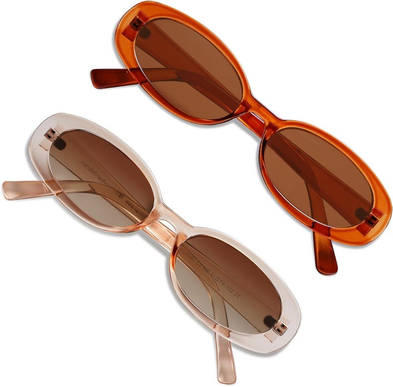VANLINKER Polarized Retro Oval Sunglasses for Women and Men Small 90s Style VL9580 - Image 1