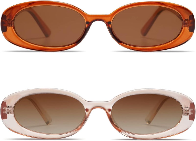 VANLINKER Polarized Retro Oval Sunglasses for Women and Men Small 90s Style VL9580 - Image 2