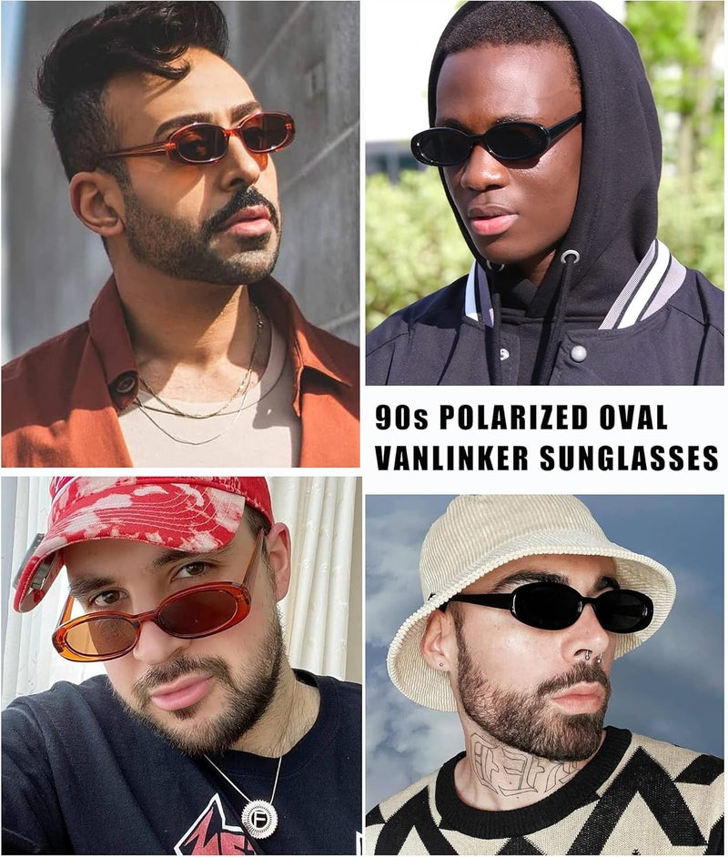 VANLINKER Polarized Retro Oval Sunglasses for Women and Men Small 90s Style VL9580 - Image 4